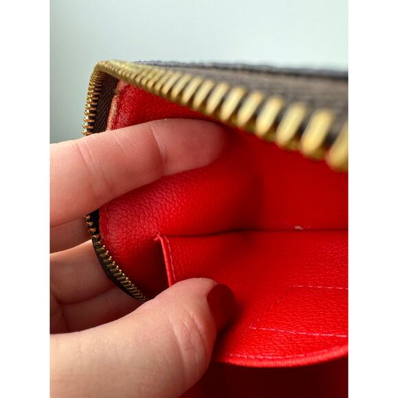 LOUIS VUITTON Kusama Red Black Cosmetic Pouch Leather Infinity Dots Inner Pocket - Picture 14 of 16